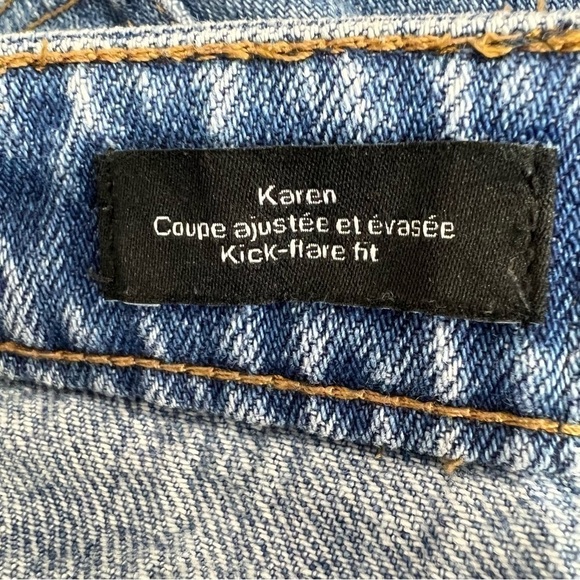 Frank and Oak Karen Kick Flare Organic Cotton Cropped Jeans 25 - Picture 11 of 12